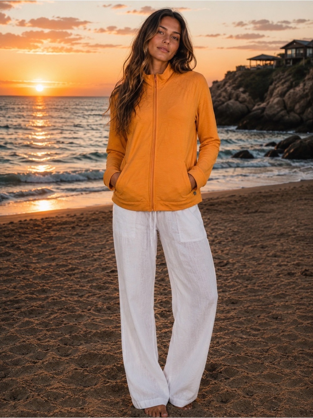 T for Talbots Zip-Front Bomber Jacket in sherbet Orange NWOT